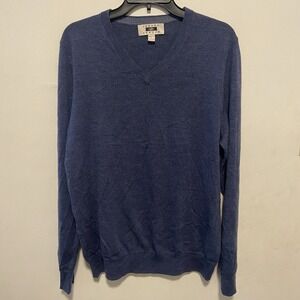 Joseph Abbound Men's Sweater Size Large Merino Wool V Neck Office Grandpa